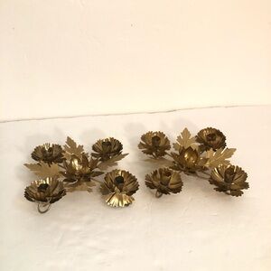 Set Of 2 Small Metal  Candle Holders Made In Hong Kong 6'' x 6''